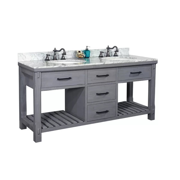 Double Bathroom Vanity with Marble Top