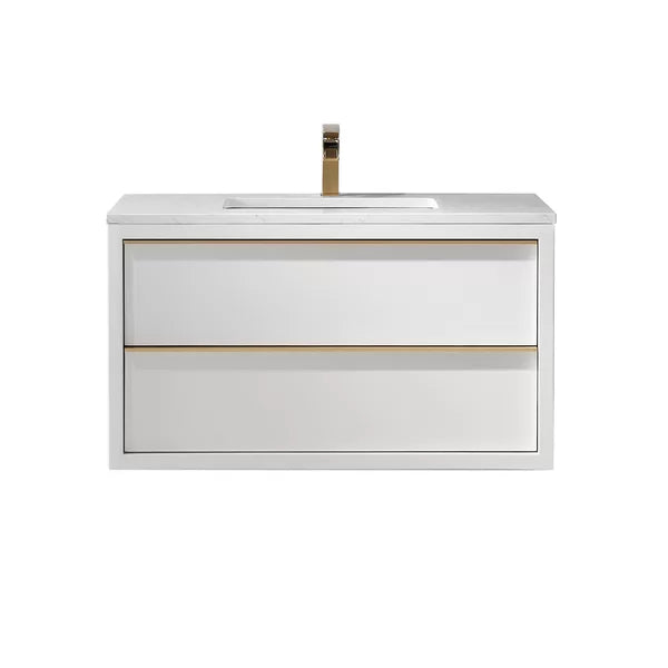 36" Wall-Mounted Single Bathroom Vanity Set