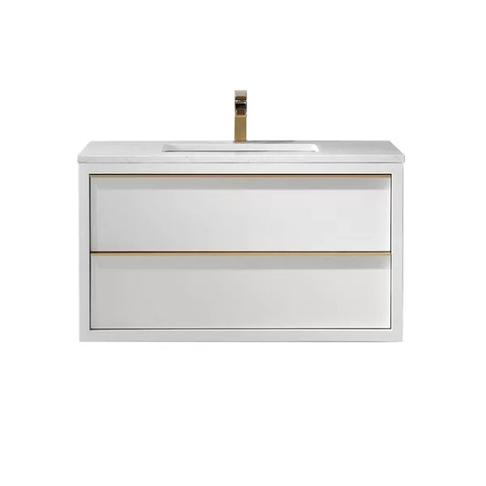 36" Wall-Mounted Single Bathroom Vanity Set