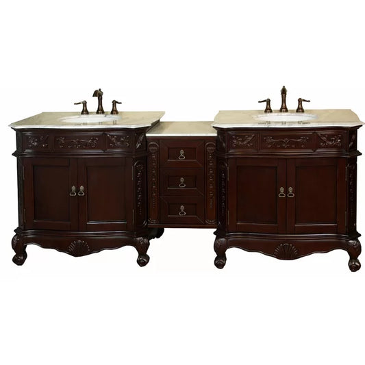Double Bathroom Vanity with Ceramic Top